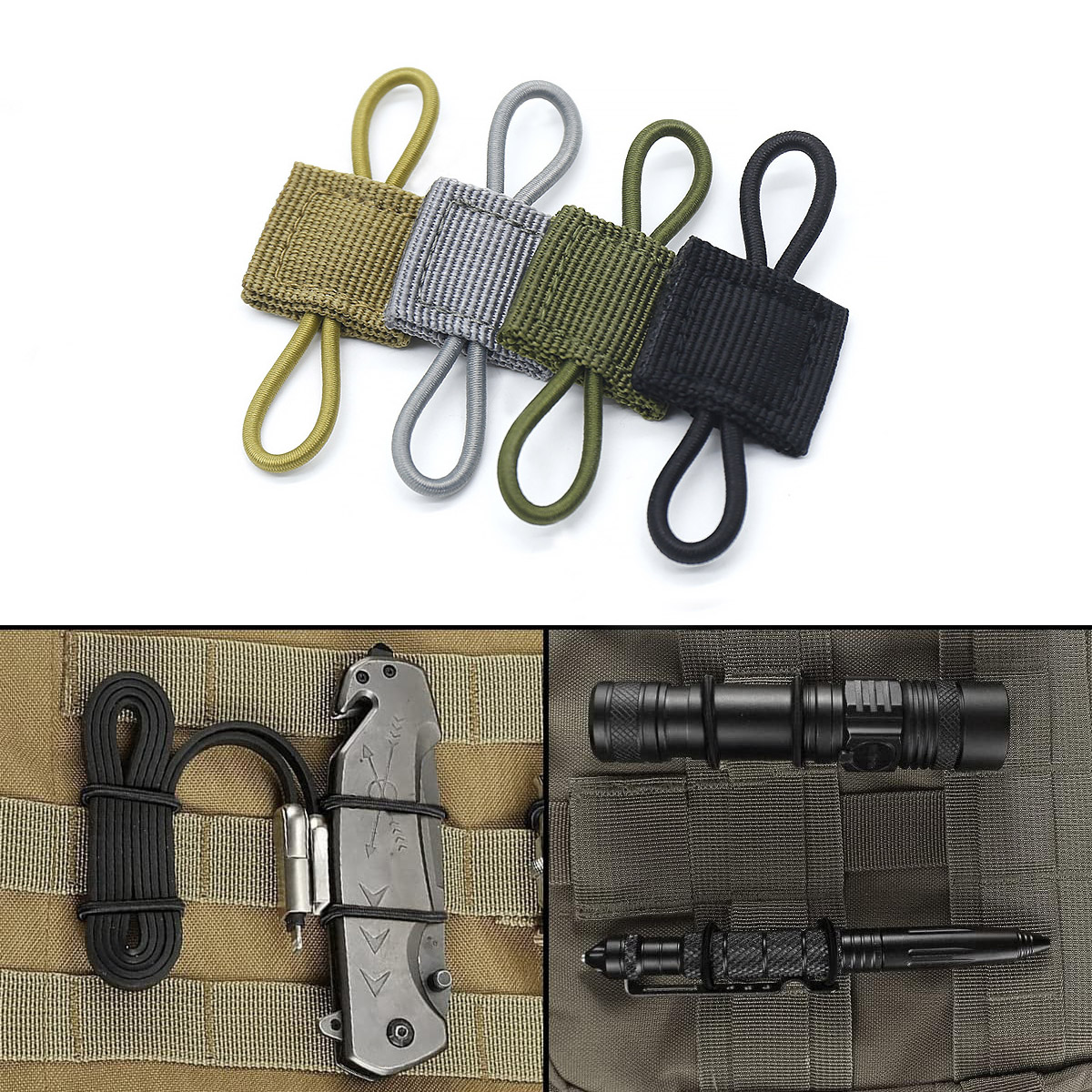 Fire Starting Kit - 4/10pcs Molle Elastic Strap Tactical MOLLE