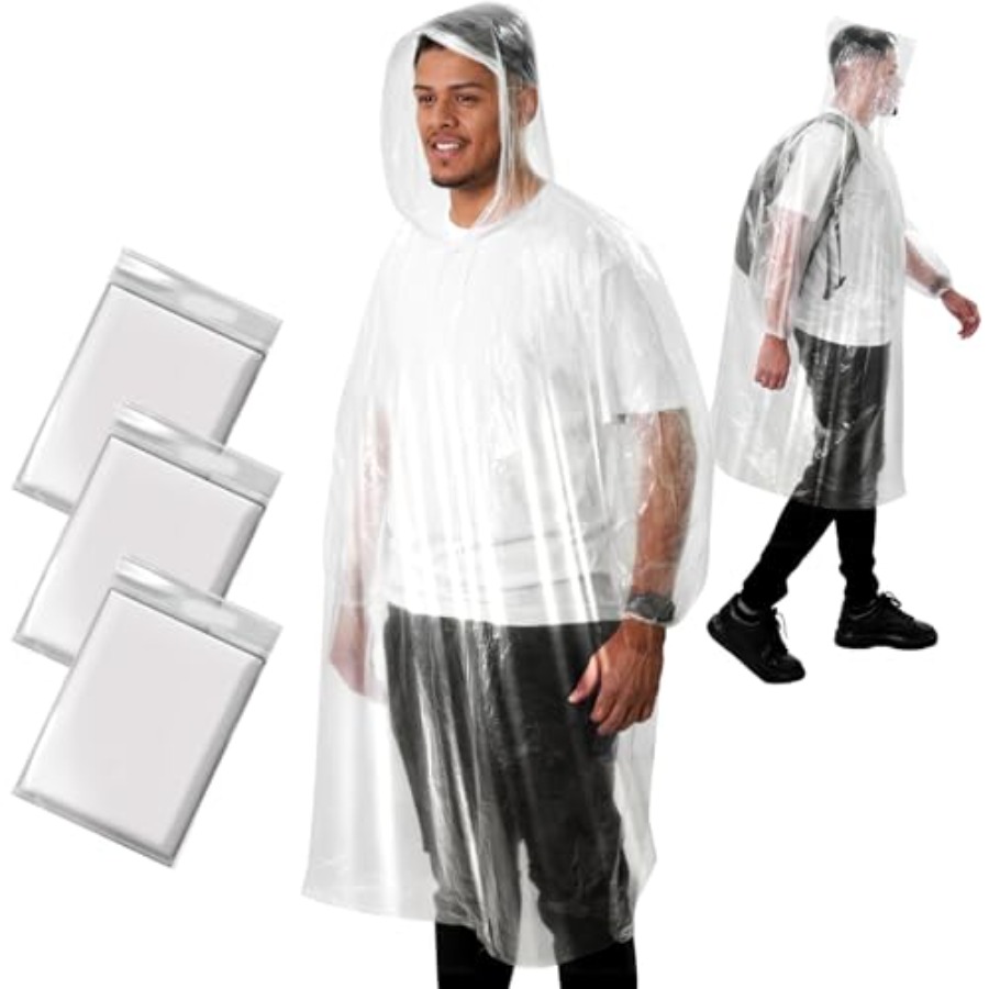 Emergency Poncho Rain - ANYOO Disposable Rain Poncho for Adults