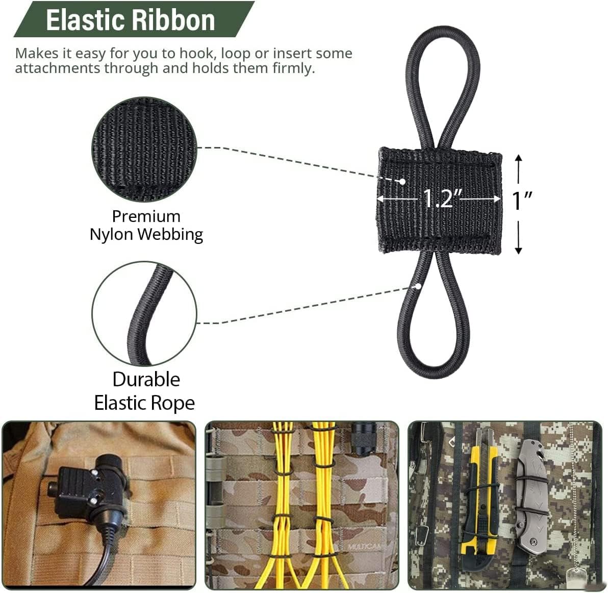 4/10pcs Molle Elastic Strap Ta - Fire Starting Kit avaliação e preço