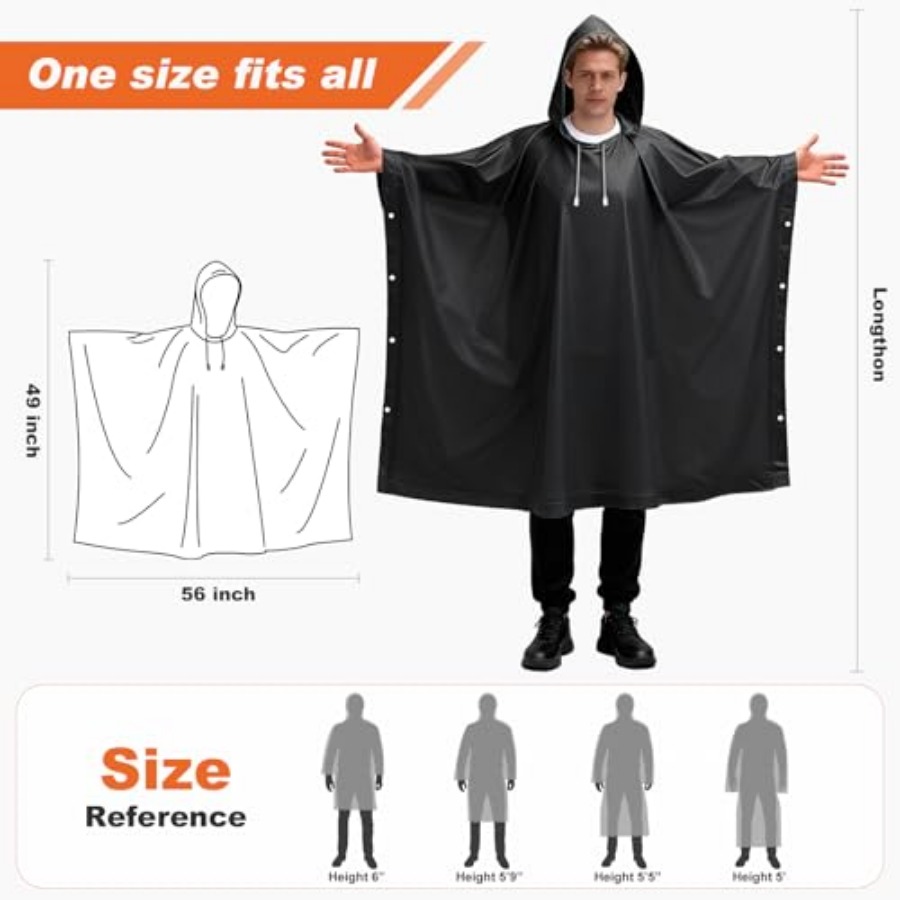 8 Pack Hooded Rain Ponchos for - Emergency Poncho Rain avaliação e preço