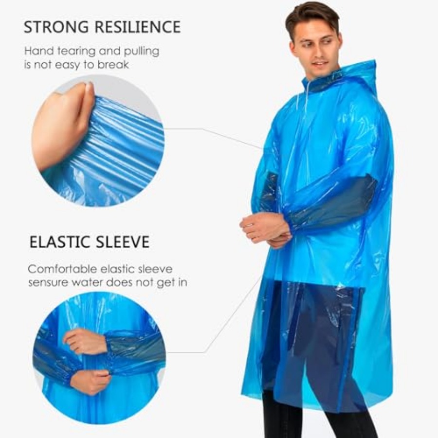 Disposable Rain Ponchos for Ad - Emergency Poncho Rain avaliação e preço