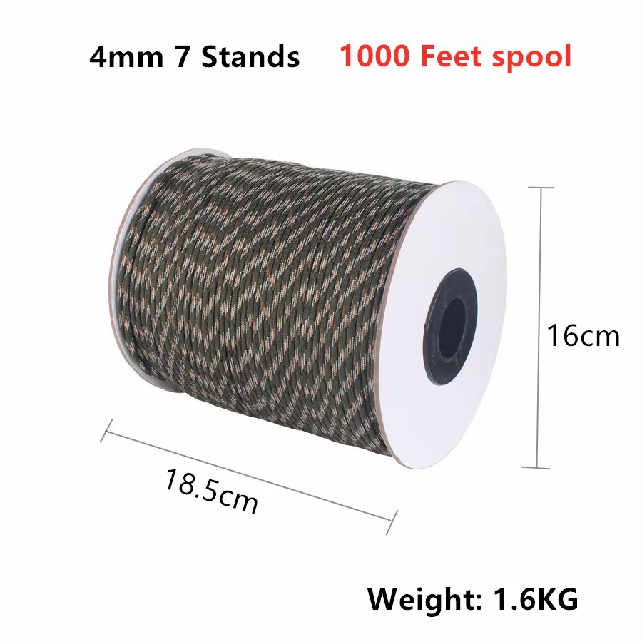 CAMPINGSKY 550 Paracord 4mm 10 - Para Cord 1000Ft avaliação e preço