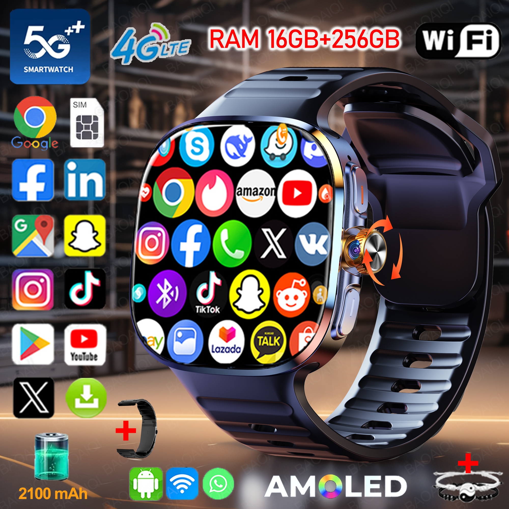 New Large Screen Smartwatch 4G - Compass Lensatic avaliação e preço