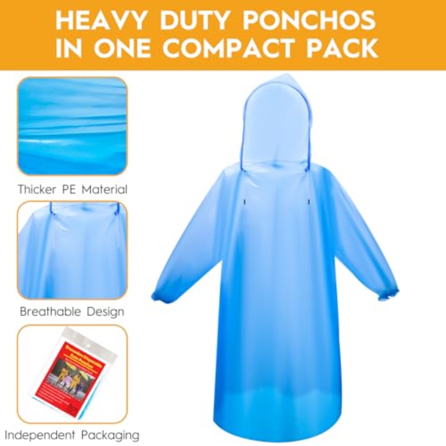and and Disposable Rain Poncho - Emergency Poncho Rain avaliação e preço