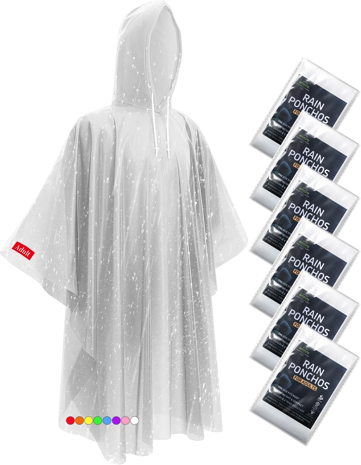 Extra Long Rain Ponchos for Ad - Emergency Poncho Rain avaliação e preço