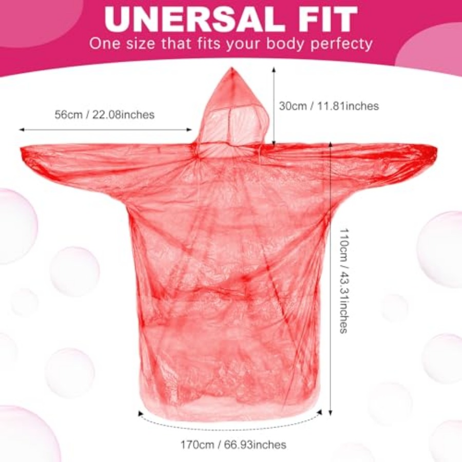 Handepo 100 Pack of Adult Rain - Emergency Poncho Rain avaliação e preço