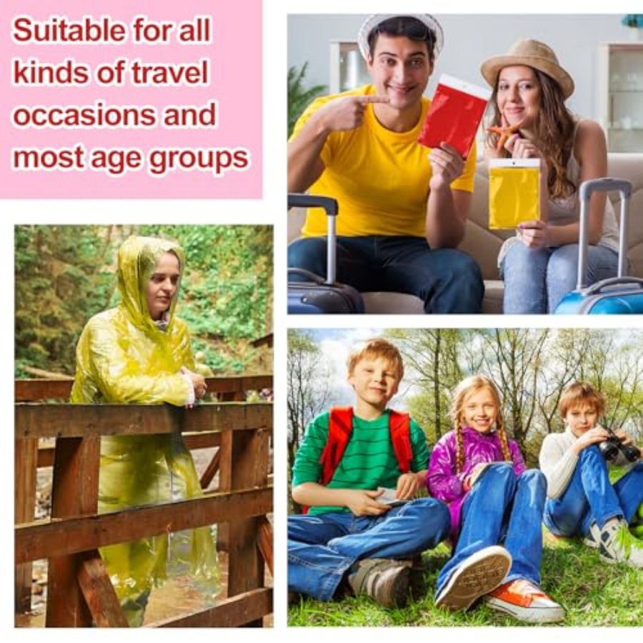 Handepo 100 Pack of Adult Rain - Emergency Poncho Rain avaliação e preço