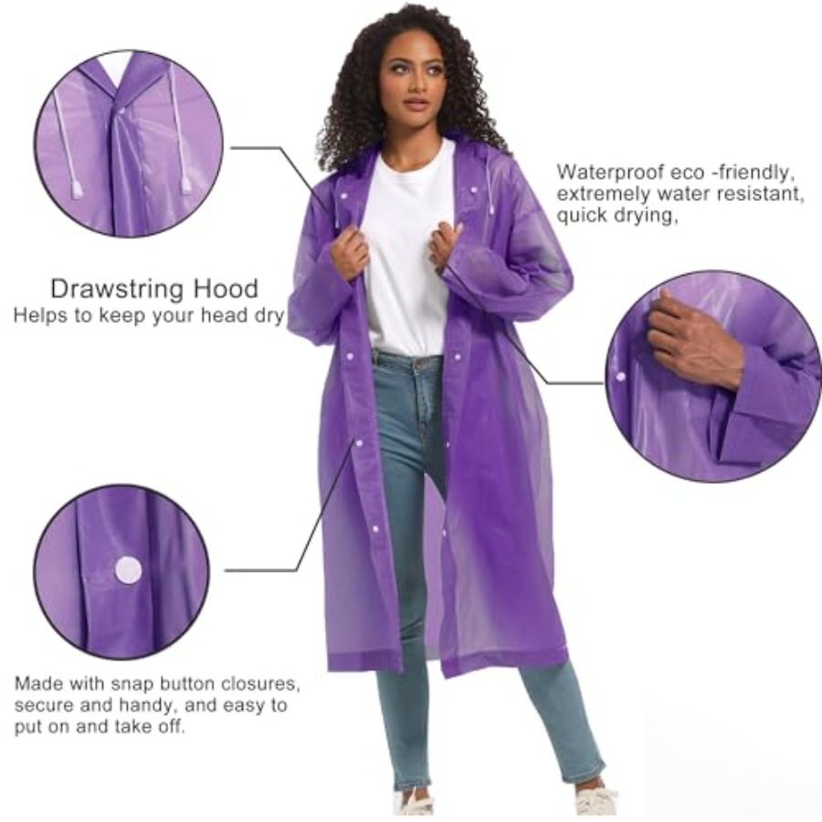 Rain Ponchos for Adults Rainco - Emergency Poncho Rain avaliação e preço