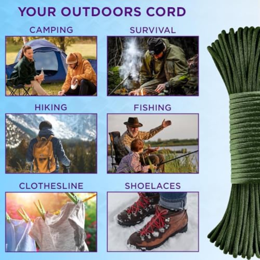 Reflective Paracord Rope 1000  - Para Cord 1000Ft avaliação e preço