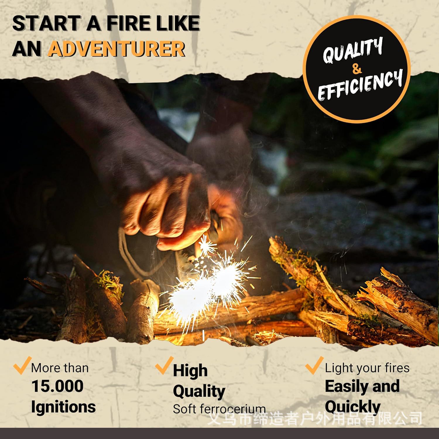 Portable Outdoor Flint and Ste - Magnesium Fire Starter avaliação e preço