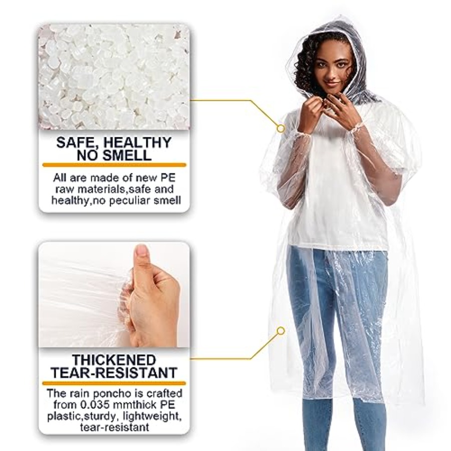 Disposable Rain Ponchos for Ad - Emergency Poncho Rain avaliação e preço