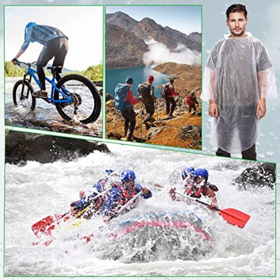 150 Pcs Disposable Rain Poncho - Emergency Poncho Rain avaliação e preço