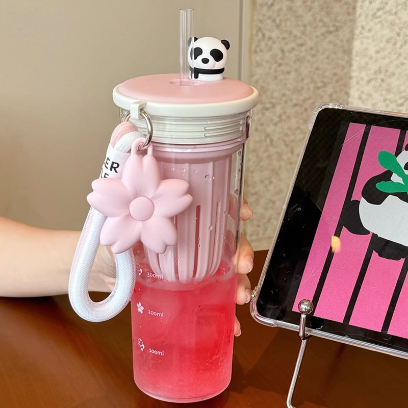 650ml Kawaii Water Bottle With - Water Purification Straw avaliação e preço