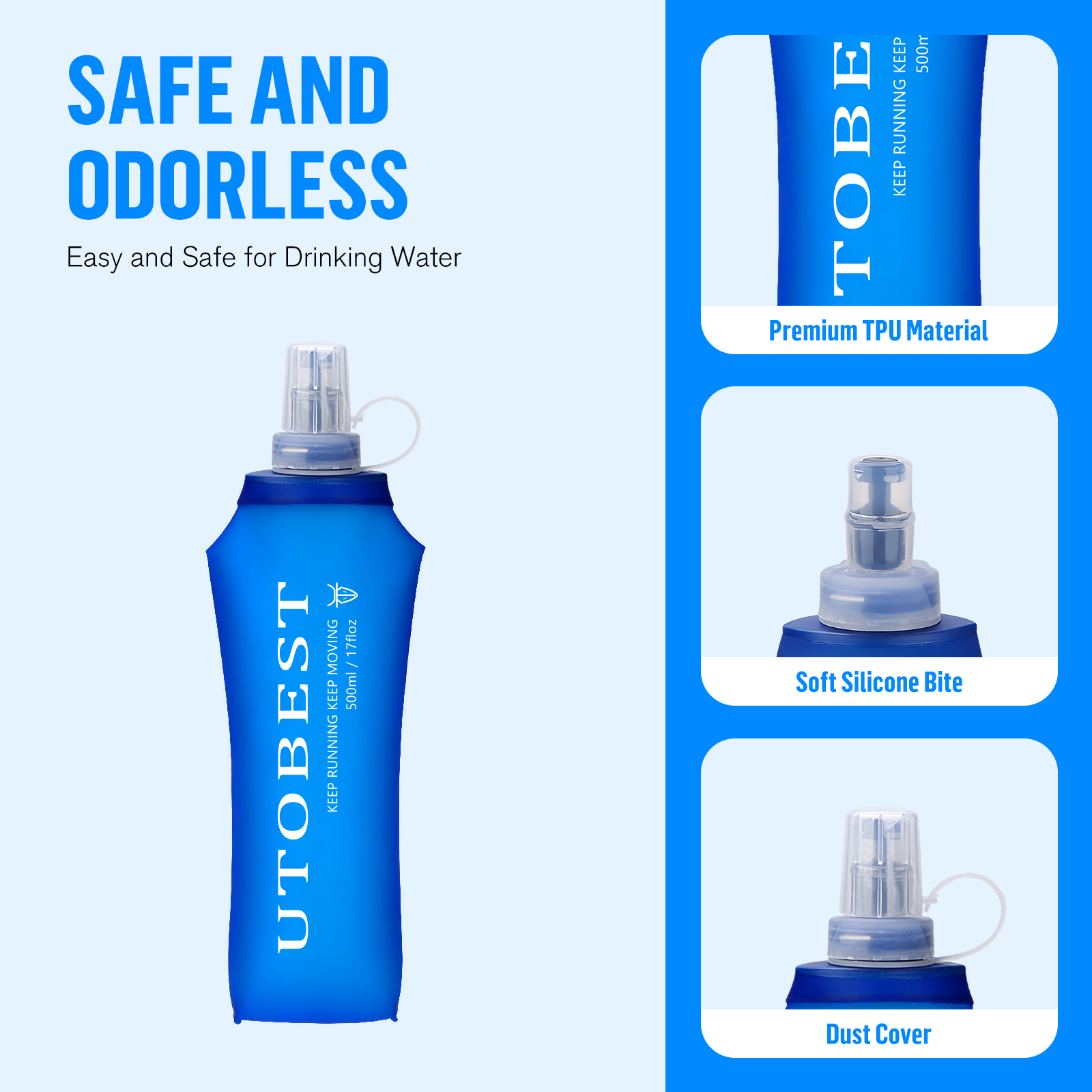 UTOBEST 250ml 350ml 500ml Soft - Water Bag Collapsible avaliação e preço