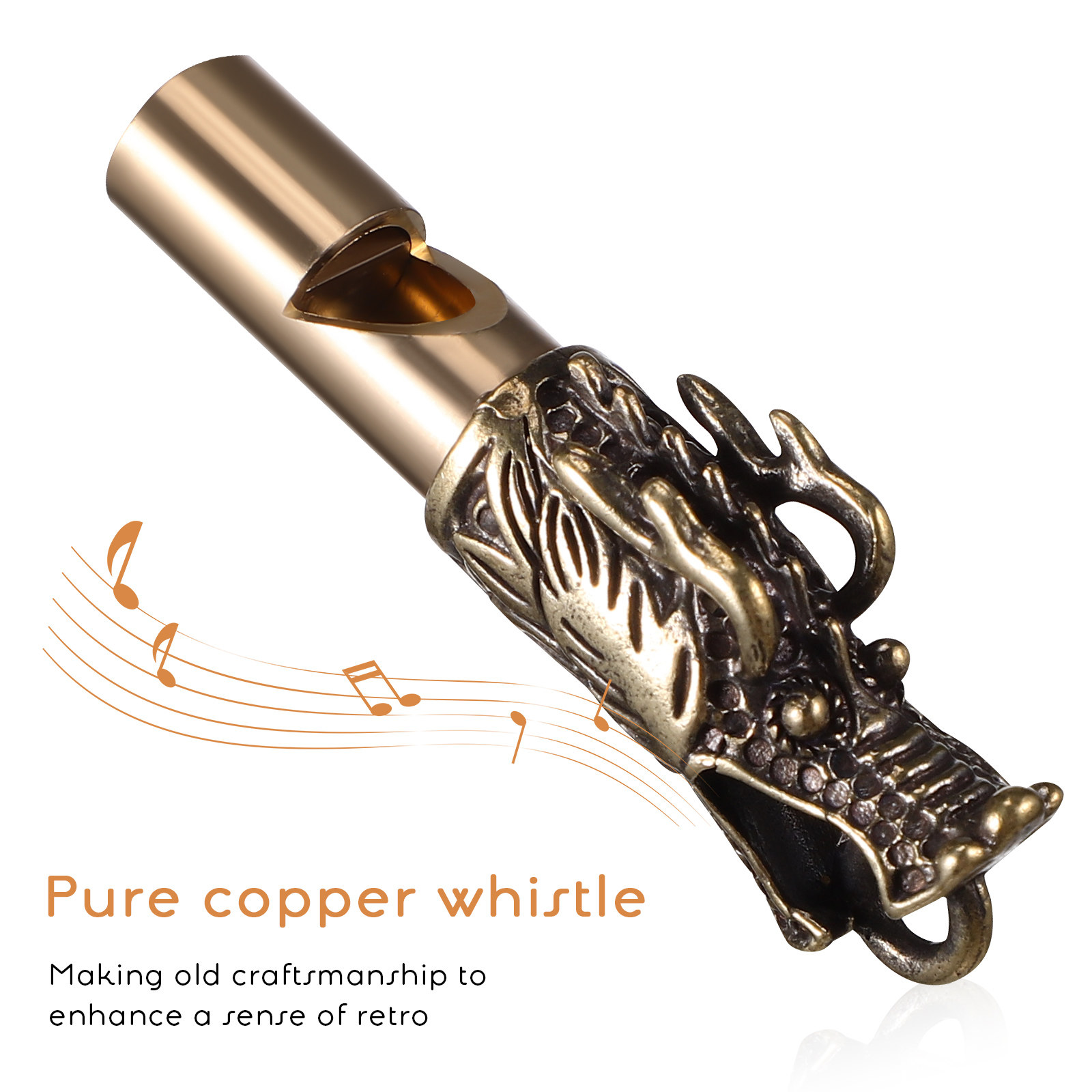 3Pcs Chinese Dragon Brass Whis - Emergency Whistle Loud avaliação e preço