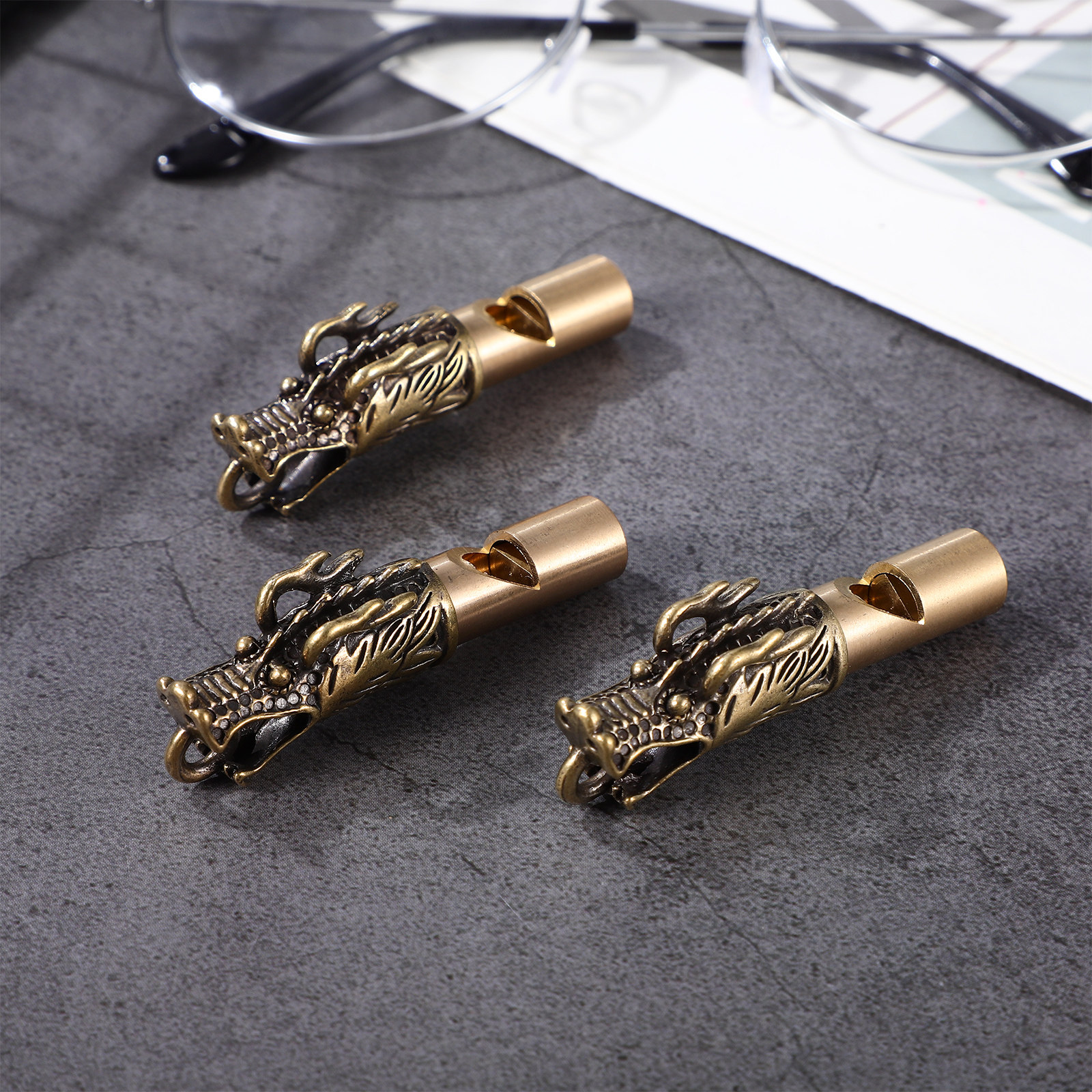 3Pcs Chinese Dragon Brass Whis - Emergency Whistle Loud avaliação e preço