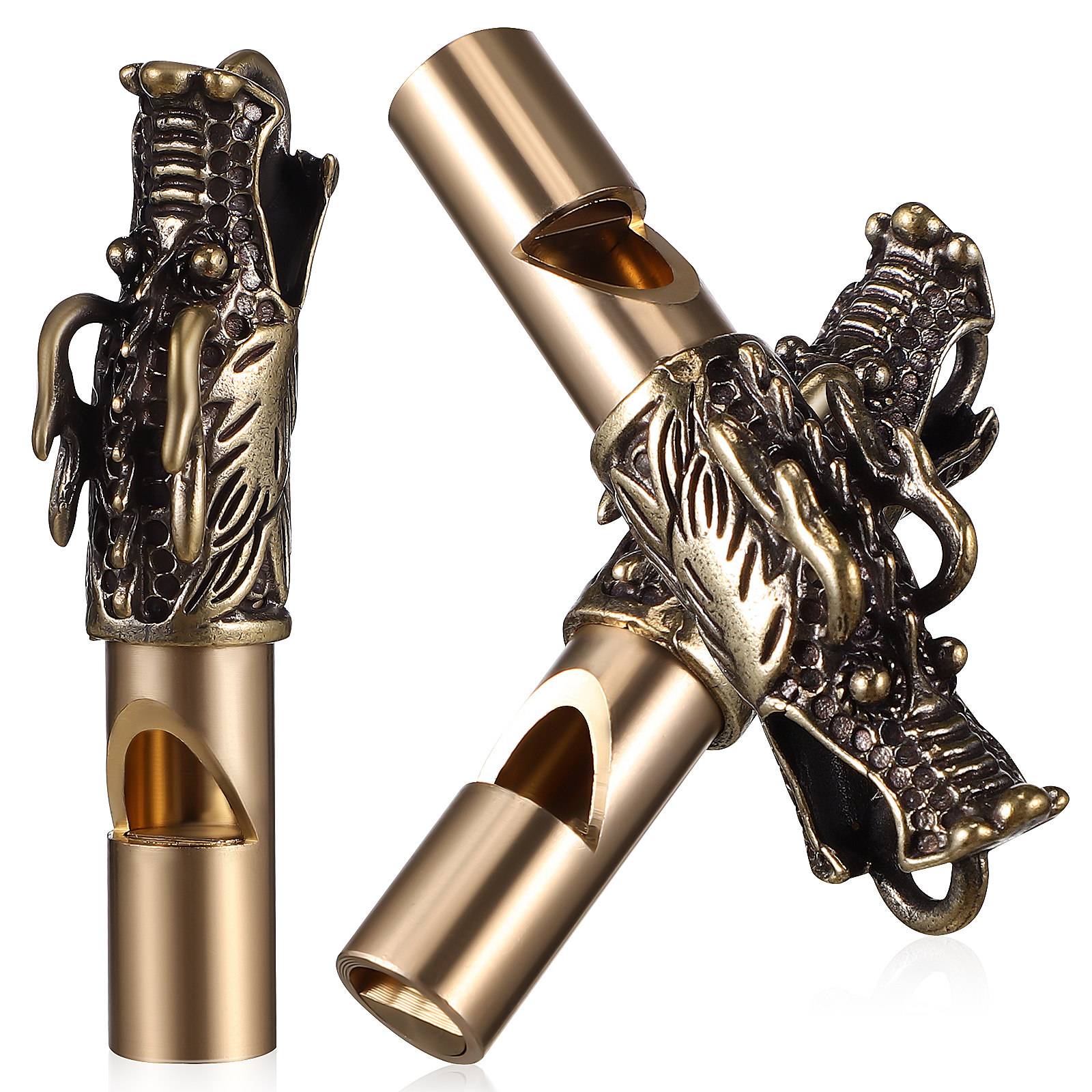 3Pcs Dragon Whistles Brass Vin - Emergency Whistle Loud avaliação e preço
