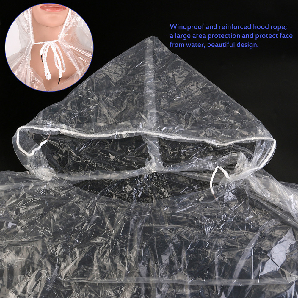10Pcs Adult Disposable Raincoa - Emergency Poncho Rain avaliação e preço