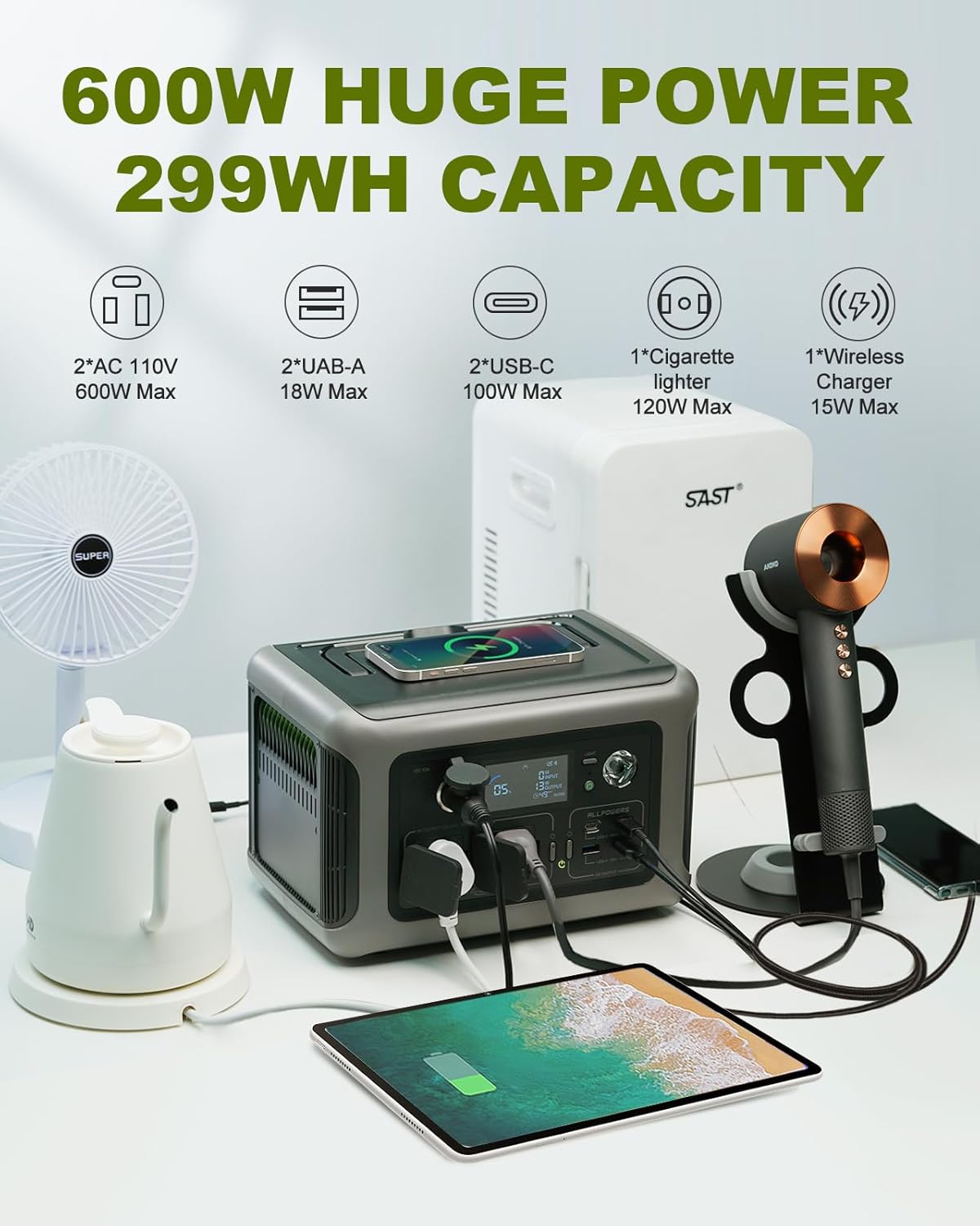 ALLPOWERS R600 299Wh 600W LiFe - Solar Emergency Charger avaliação e preço