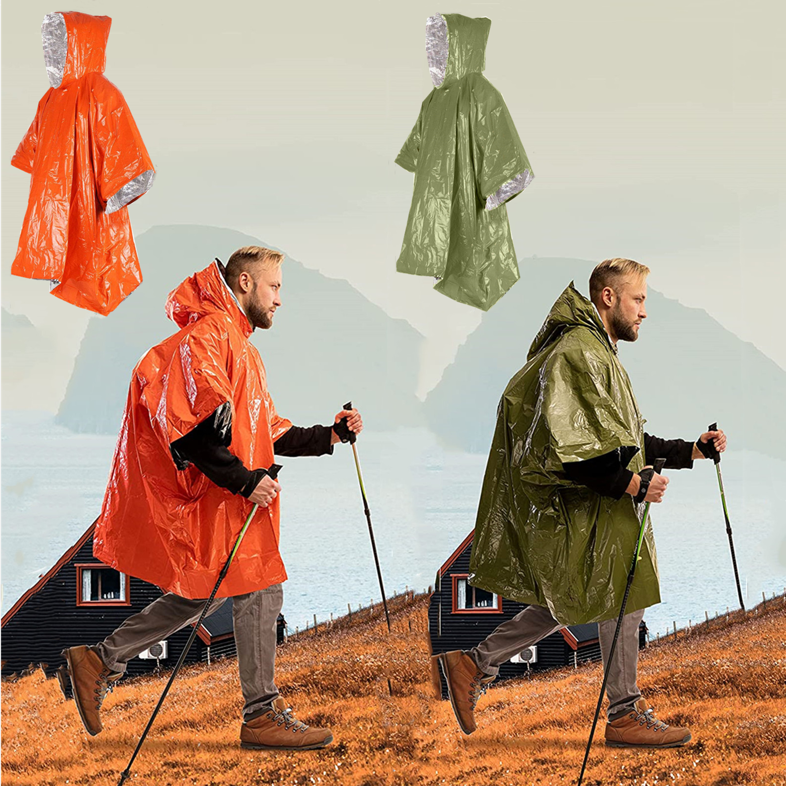 Emergency Disposable Aluminum  - Emergency Poncho Rain avaliação e preço